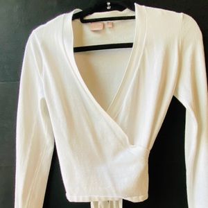 White off Wrap Top